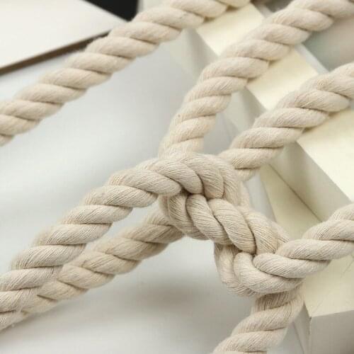 5mm 6mm8mm10mm12mm15mm20mm Three Strand Twisted 100% Cotton Rope Handmade DIY For Home Decoration Wall Decoration
