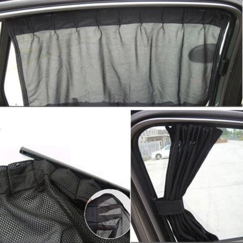 Universal Black Mesh Interlock Auto Car Window Curtain Sunshade Visor UV Block for Side Window Windshield and Rear Window