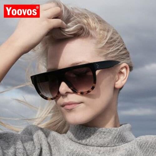 Yoovos 2021 Vintage Sunglasses Women Retro Square Brand Designer UV400 Gradient Sun Glasses Oversized Lunette De Soleil Femme
