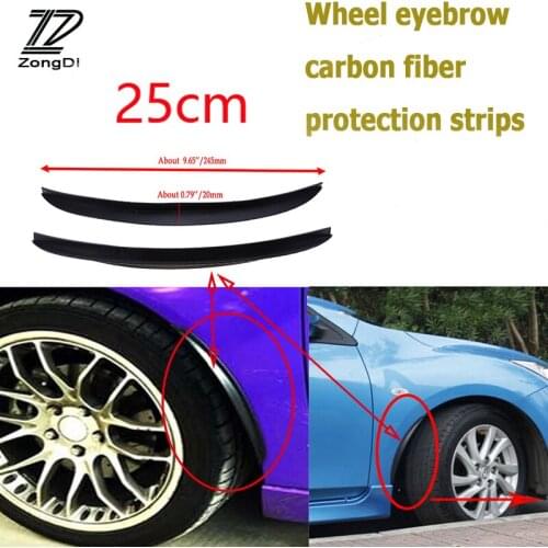 ZD 2Pcs For Skoda Octavia A5 A7 2 Fabia Yeti BMW E60 F30 X5 E53 X6 Inifiniti Car Carbon Fender Wheel Edge Eyebow Stickers Strip