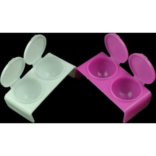 1PC Nail Art Crystal Cup Manicure Tools Nail Liquid Double Cup With Cover Washing Pen Tray Pigment Container Box Care Nail Tool