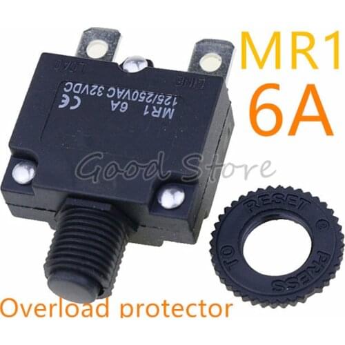 1pcs thermal switch circuit breaker overload protector MR1 6A 125/250VAC 32VDC overload switch