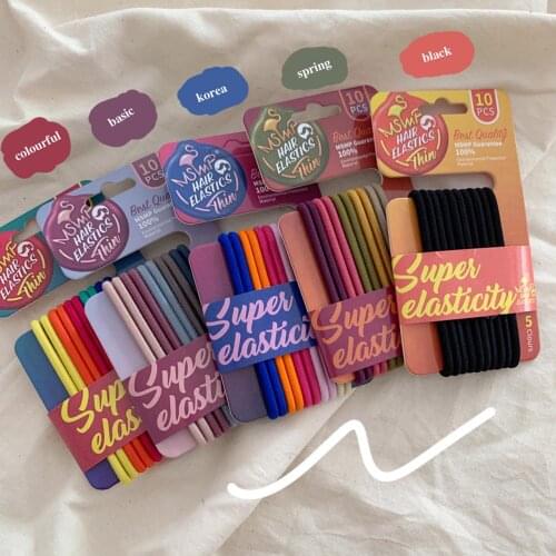 10pcs/set Girls Colorful Nylon Small Elastic Hair Bands Children Ponytail Holder Rubber Bands Headband Kids Hair Accessories