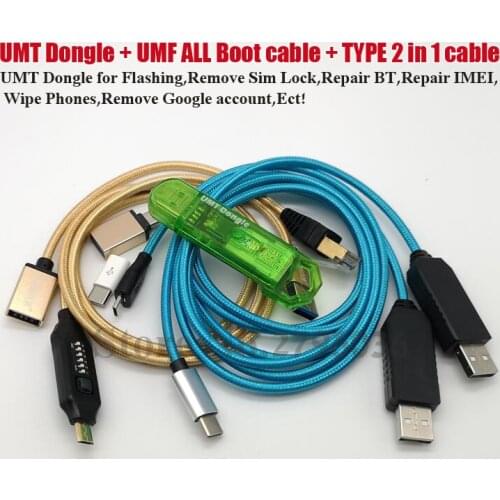 100% Original UMT Dongle + UMF All Boot cable + Octoplus Frp cable 2 in 1