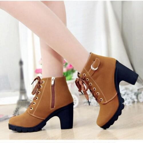 2021 Autumn Women Boots Ladies Thick Fur Ankle Boots Plus Size Women Pumps Women High Heel Platform Rubber Shoes Snow Boots