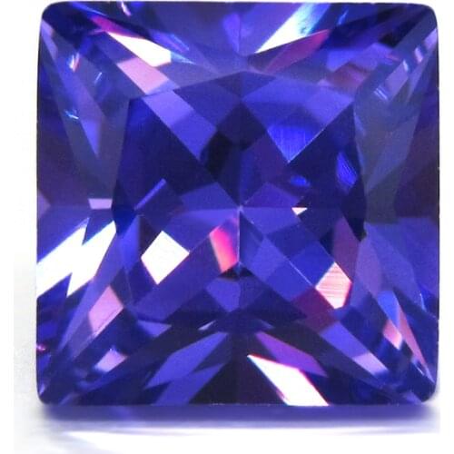 50pcs/Lot Wholesale Price CZ Purple Color Square Shaped 1.5*1.5~12*12mm Princess Cut Cubic Zirconia