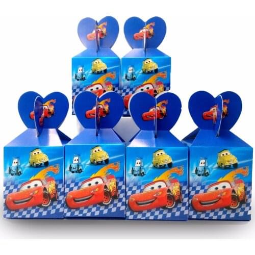 6pcs/set cartoon cars Paper Candy Box Party Supplies candy box Baby Shower candy Birthdaypreperation