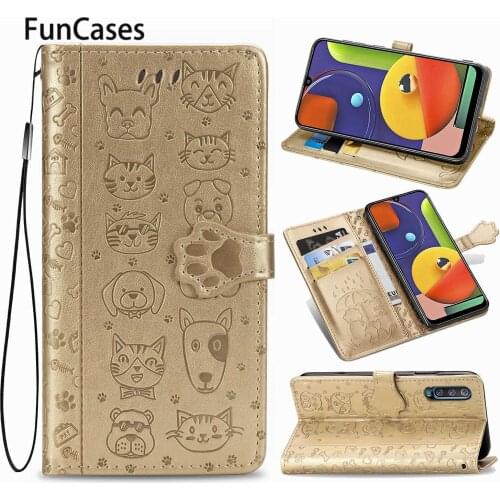 A50 Cell Covers Case phone case For Samsung A50 Kryty Lovely Pet PU Leather Flip Phone Bag Caso Samsung Galaxy capinha A50S A30S