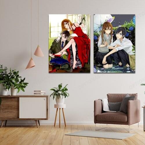 Anime Horimiya Hori-san to Miyamura kun Kyoko Hori Izumi Miyamura Wall Canvas Poster HD Print Home Decor