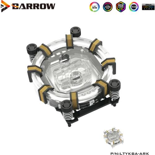 Barrow CPU Water Block Compatible Ryzen AMD AM4,Support Motherboard Control,White,Black,G1/4" 5V,LTYKBA-ARK