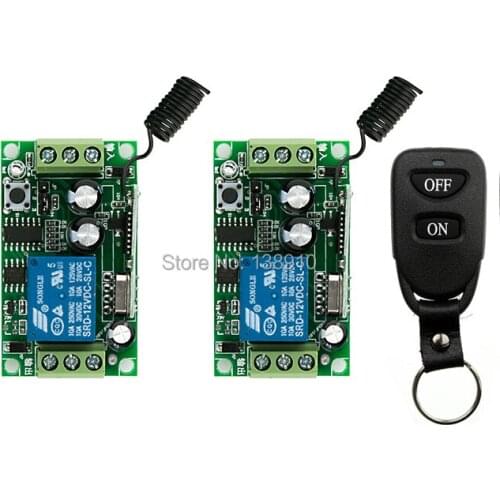 DC12V 1CH emote Control Light Switch Relay Output Radio Receiver Module and Waterproof Transmitter /lamp/ window/Garage Doors