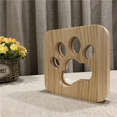 Dog Paw Wooden 3D Night LED Lamp Kids Bedroom Decoration Warm White Unique Light Birthday Party Gift for Children Friends