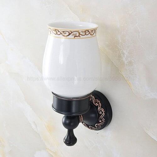Cup & Tumbler Holders Wall Mounted Toothbrush Cup Holder Oil Rubbed Bronze Bathroom Accessories Wall Decoration zba454