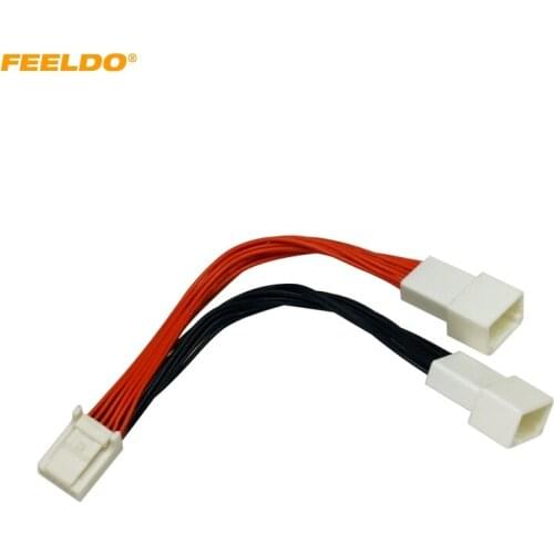 FEELDO Car Audio Radio Harness Cable Splitter 1 to 2 Cable for Toyota Lexus Aux In Interface Adapter #HQ6523