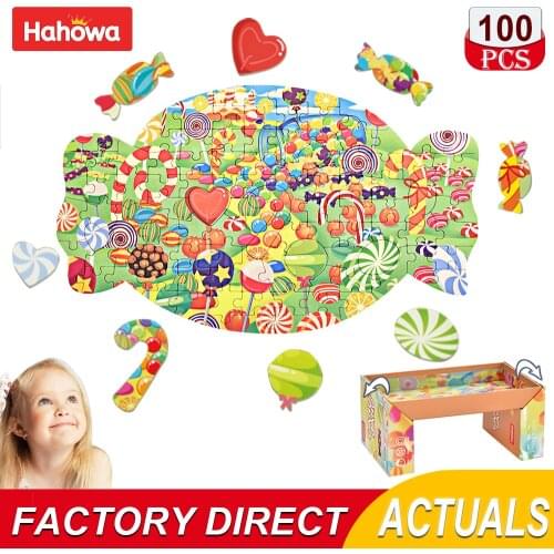 Hahowa Fruit Apple Banana Irregular Shape Jigsaw Puzzle High Difficulty Educational Toy For Kids 100 Pieces Birthday Gifts