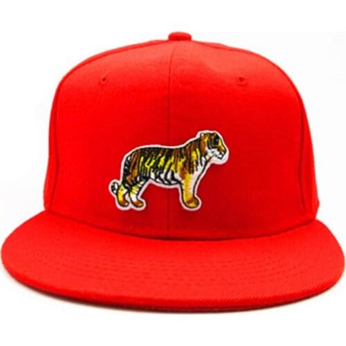 Tiger Animal Embroidery Cotton Baseball Cap Hip-hop Cap Adjustable Snapback Hats for Men and Women 256