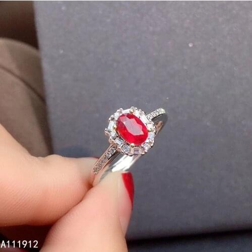 KJJEAXCMY fine jewelry natural Ruby 925 sterling silver new adjustable gemstone women ring support test luxury exquisite