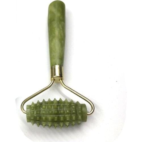 Anti Wrinkle Jade Stone Facial Massage Roller Relaxation Home Handheld Tool Portable Elastic Skin Care Guasha Board Double Heads