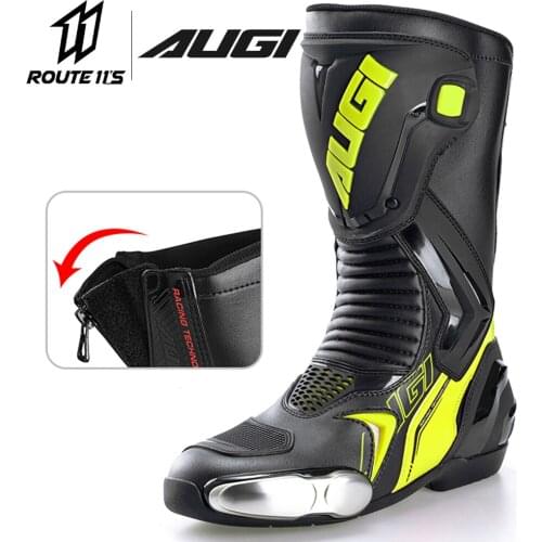 AUGI Motocross Boots Long-tube Motorcycle Racing Speed Motorcycle Shoes Motorcycle Boots Off-road Cycling Sports Botas