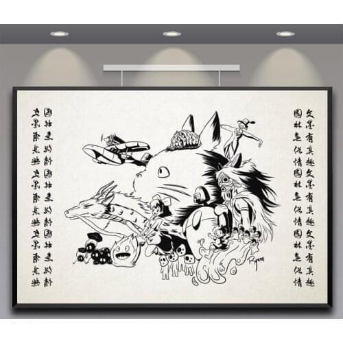 MT3000 Ghibli all stars Hayao Miyazaki Japan Anime Movie Poster Painting Art Poster Print Canvas Home Decor Picture Wall Print