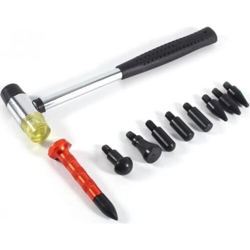 PDR Tools Paintless Dent Repair Kit Auto Body Dent Tabs Dent Repair Hammer Heads Slide 8 Dings Car Removal Hail Tap Down Pu O6F9