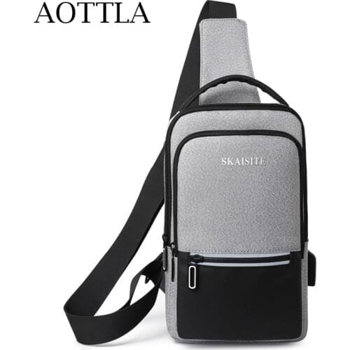 AOTTLA Oxford Cloth Chest Bag Mens Shoulder Bag Casual Durable Mens Backpack High Quality Fashion Male Bag Office Work Package