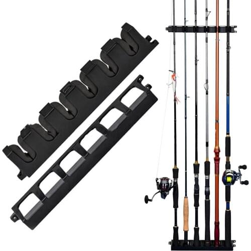 Wall Mounted ABS 6 Rods S Size Fishing Pole Display Fixed Rack Storage Holder