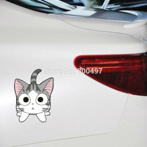 Newest Lovely Cute Cat Chis Sweet Home Car Stickers Car Covers Car Decals for Toyota Honda Chevrolet Volkswagen Tesla BMW Lada