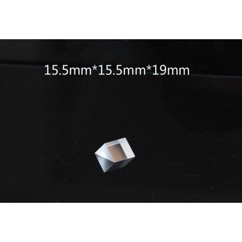 15.5 * 15.5 * 19mm Right Angle Optical Grade Glass Element Total Reflection Rhombus Lens Processing Customization