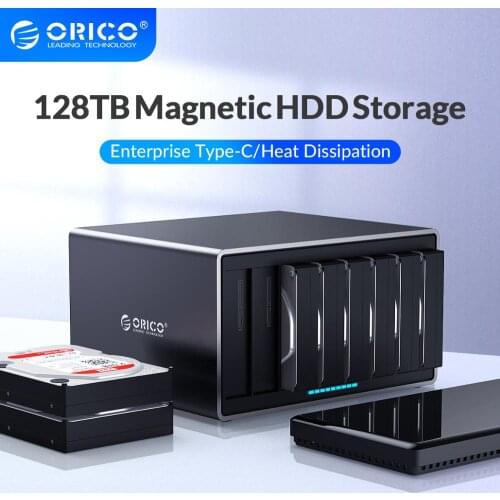 ORICO NS Series 3.5'' 8 Bay Type C HDD Docking Station Support 128TB USB3.1 5Gbps UASP HDD Case with 120W Adapter HDD Enclosure
