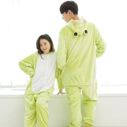 Adult Frog Onesies Pyjamas Cosplay Animal Costume Pajamas Unisex Cartoon Character Pijamas Sleepwear Couple Party clothes