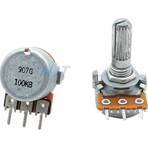 1pc RK163 3Pin ALPS 16type potentiometer Single Unit 100KB Audio Amplifier Volume Rotary Potentiometer B100K