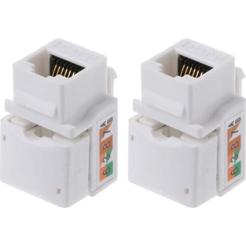 2Pcs CAT6 Network Module Information Socket RJ45 Connector Adapter Keystone Jack