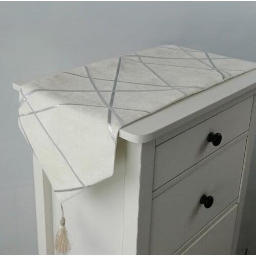 Fyjafon Table Runner Chenille Jacquard Table Runner Simplicity Thick Bed Runner Decorative Longer Table Runners 30*300/30*270