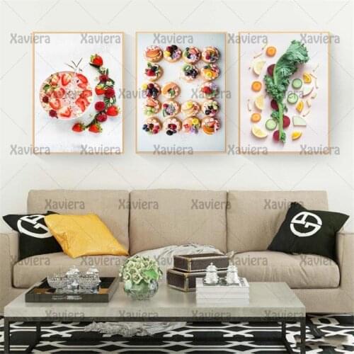 Nordic Modern Vegetable and Fruit Food Canvas Painting Hd Simple Dessert Wall Art Poster Home Decoration Kitchen Mural Frameless