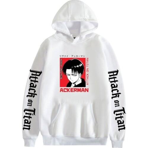 Y2k Harajuku Anime Hoodie Attack on Titan Print Womens Jacket Winter Oversized Sweatshirt