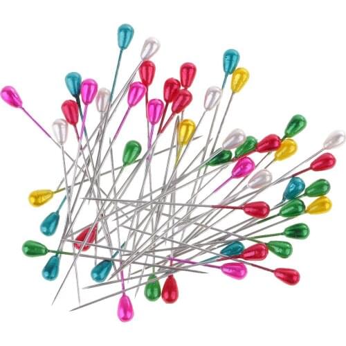 100 Pieces Colorful Pearl Head Corsage Pins Floral Dressmaking Wedding Craft Pins for Sewing Decor Crafts Corsages Boutonnieres