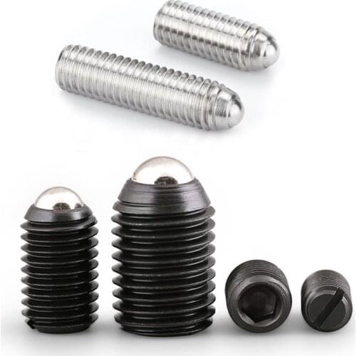 2/10X Black Grade 12.9 304 stainless steel Hex Socket Allen Spring Ball Plunger Grub Point Set Screw Bolt M3 M4 M5 M6 M8 M10 M12