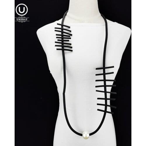 UKEBAY 2020 New Gothic Sweater Chains Long Pearl Pendant Necklace Women Fashion Necklaces Party Accessories Birthday Gift Female