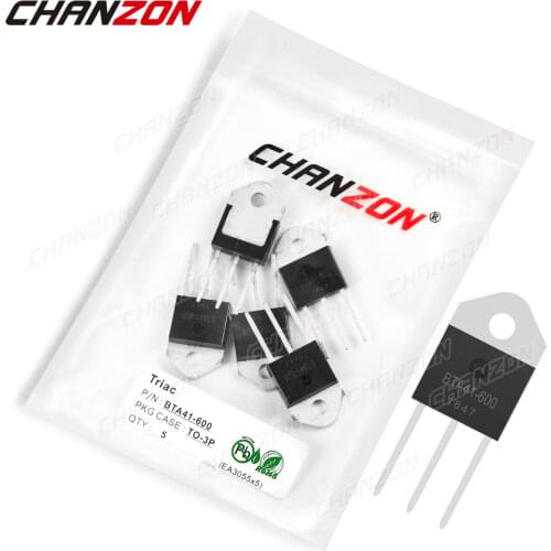 5Pcs BTA41-600 TO-3P BTA41 600 Triac SCR Transistor Bipolar Junction BJT Triode Tube Fets Thyristor 41A 600V Integrated Circuits