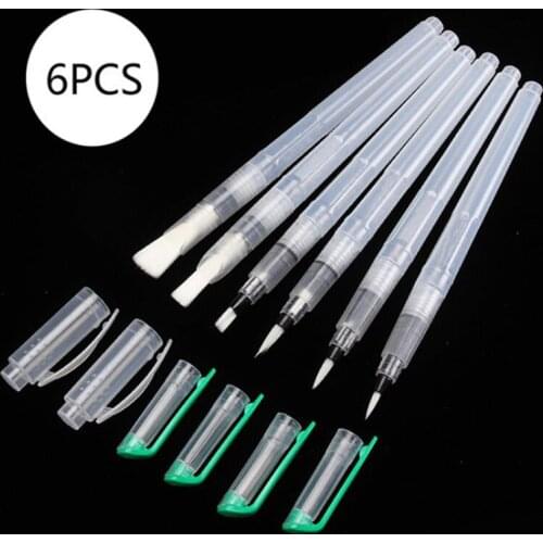 6pcs/set Simple Painting Water Pen Painting In Water Colours Brush Pen Set Art Supplies Drawing Tool