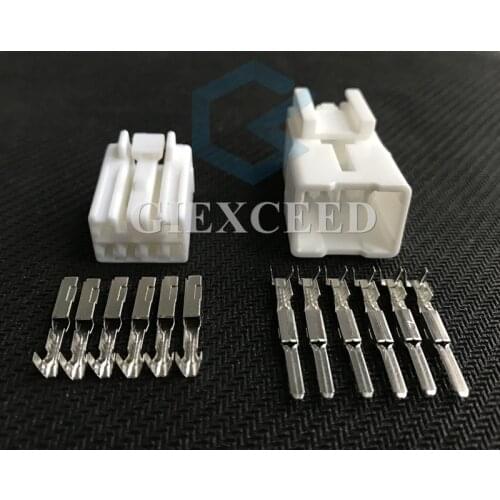 2 Sets 6 Pin MG651044 MG 651044 Automotive Wire Connector Female Male Socket