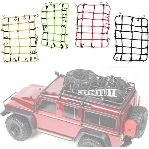 Elastic Luggage Net for Axial SCX10 D90 RC4WD Traxxas TRX-4 1:10 RC Net Car Roof Rack Storage Net With Hooks Rubber 1:10