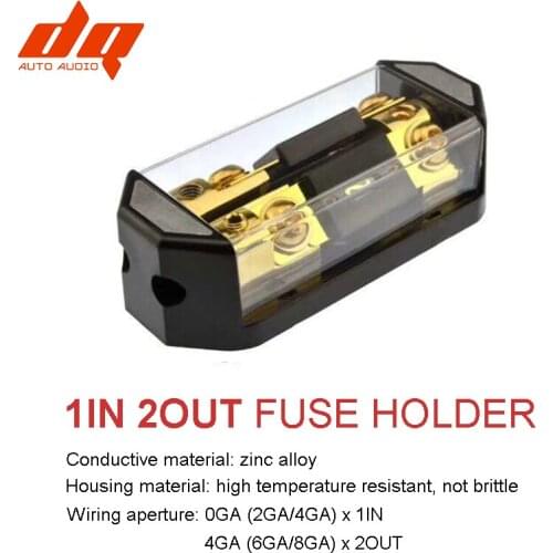 1PC 1 IN 2 Ways OUT Car Audio Power Insurance Seat Fuse Box with 100A 150A 200A 300A Fork Bolt Fuses Holder Fusibles Auto