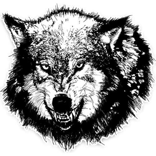 Dawasaru Hungry Wolf Personalized Car Stickers Waterproof Sunscreen Decals Laptop Motorcycle Auto Accessories PVC,16cm*15cm