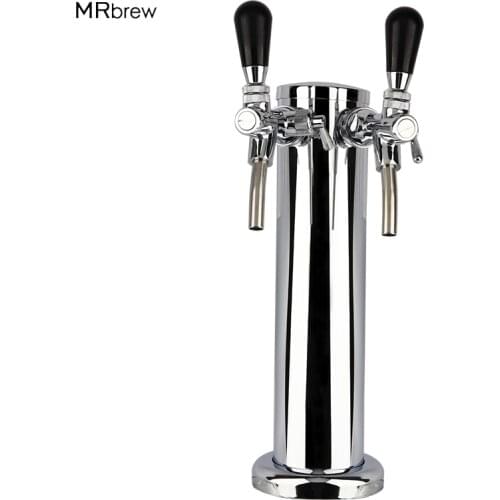 Draft Double Beer Tower with Adjust beer tap faucet Homebrew Kegerator Chrome-Plated Faucet
