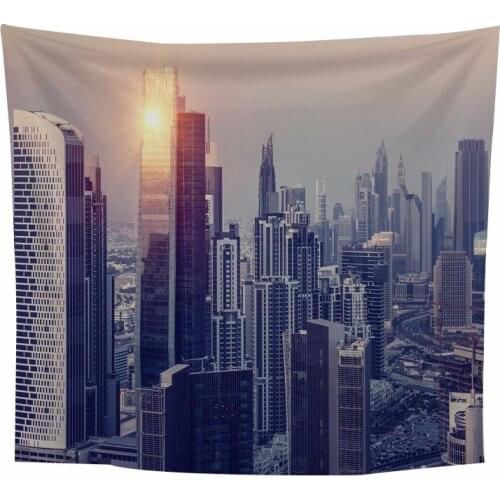 Modern City Building 3D Print Wall Tapestry Background Cloth Bedroom Living Room Home Table Sofa Cover Hanging Tapestry Decor
