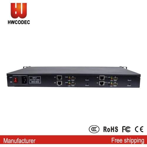 HWCODEC H5414 4 Channels HDMI Video Encoder 1080P H.265 SDK/ OEM/ OSD IPTV Encoder Support P2P SRT RTMP RTSP RTMPS UDP ONVIF HLS