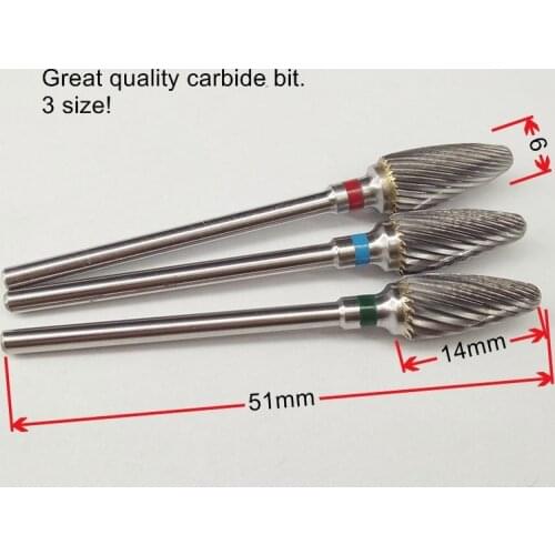 In stock!2018carbide nail drill bit electric nail file drill bit coarse carbide drill 3/32'' 101001 high quality Nail file,buffe
