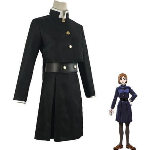 Anime Jujutsu Kaisen Cos Kugisaki Nobara Cosplay Uniform Costume Full Set Top Waist Bag Dress Halloween Party Girls Women